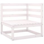 négyszemélyes fehér tömör fenyőfa kerti kanapé