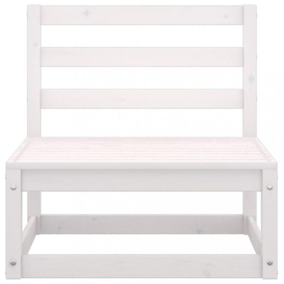 négyszemélyes fehér tömör fenyőfa kerti kanapé