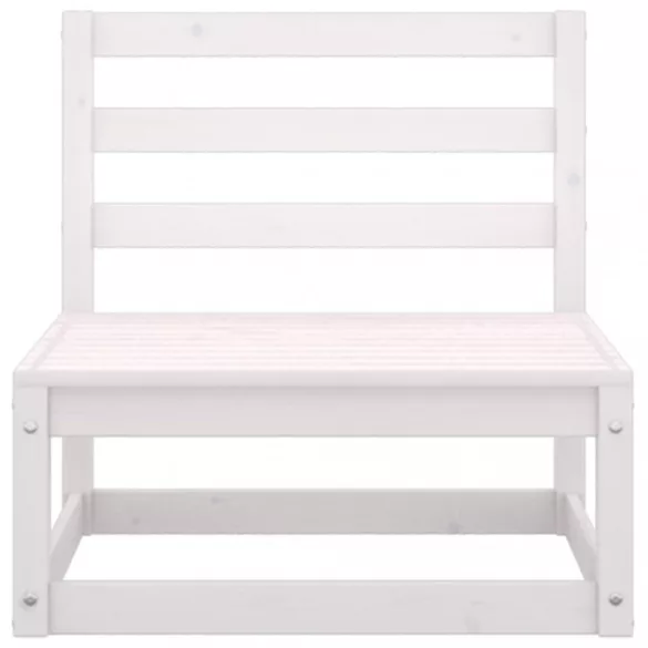 8 részes fehér tömör fenyőfa kerti bútorgarnitúra