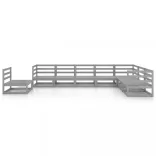 8 részes szürke tömör fenyőfa kerti ülőgarnitúra