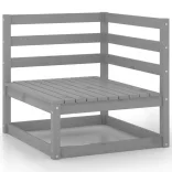 8 részes szürke tömör fenyőfa kerti ülőgarnitúra