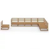 8 részes mézbarna tömör fenyőfa kerti ülőgarnitúra