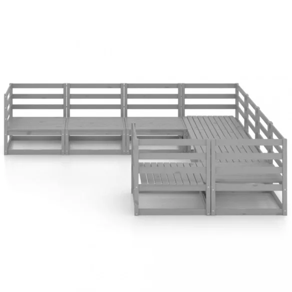 8 részes tömör fenyőfa kerti ülőgarnitúra