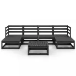 7 részes tömör fenyőfa kerti ülőgarnitúra