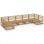 7 részes tömör fenyőfa kerti ülőgarnitúra