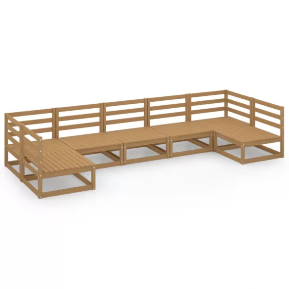 7 részes tömör fenyőfa kerti ülőgarnitúra