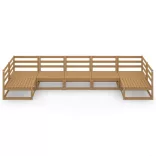 7 részes tömör fenyőfa kerti ülőgarnitúra