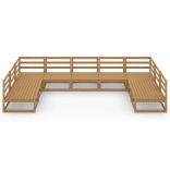 9 részes tömör fenyőfa kerti ülőgarnitúra