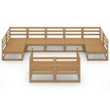 9 részes tömör fenyőfa kerti ülőgarnitúra