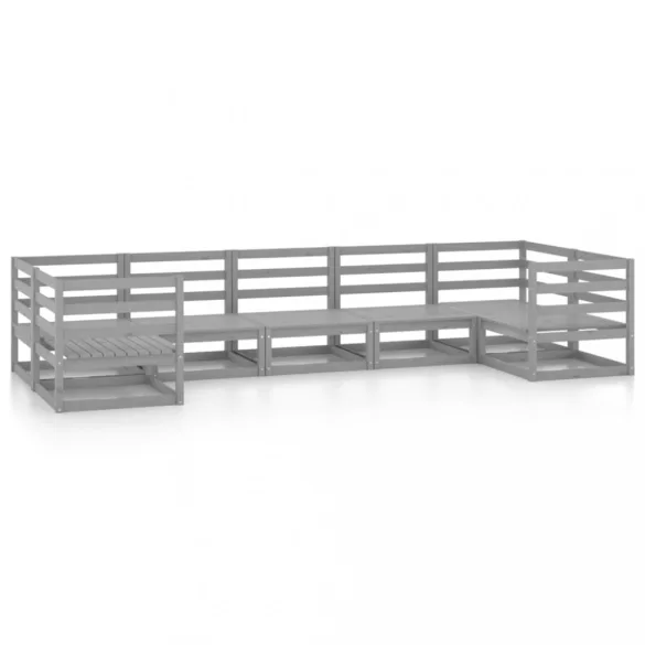 7 részes tömör fenyőfa kerti ülőgarnitúra