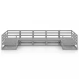 7 részes tömör fenyőfa kerti ülőgarnitúra