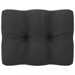 háromszemélyes tömör fenyőfa kerti kanapé párnákkal