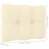 négyszemélyes tömör fenyőfa kerti kanapé párnákkal