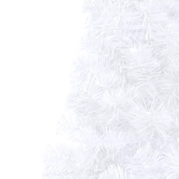 fehér megvilágított fél műkarácsonyfa gömb szettel 240 cm