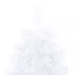 fehér megvilágított fél műkarácsonyfa gömb szettel 240 cm