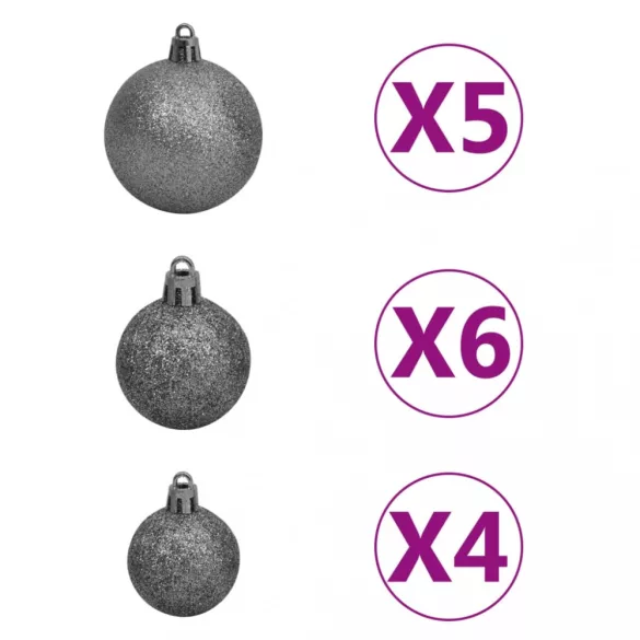 megvilágított műkarácsonyfa 564 ággal gömb szettel 180 cm