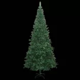 zöld megvilágított műkarácsonyfa gömb szettel 240 cm L