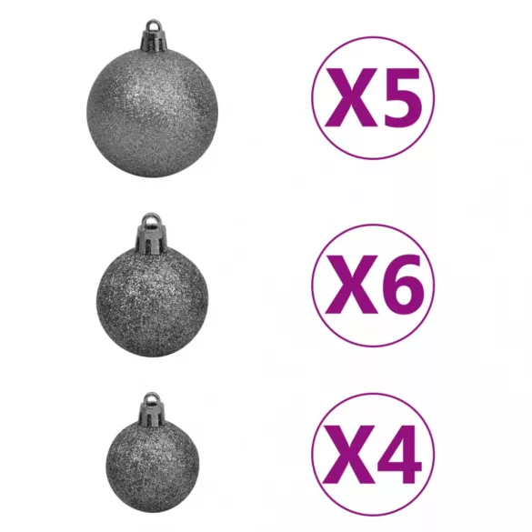 megvilágított műkarácsonyfa 230 ággal gömb szettel 120 cm