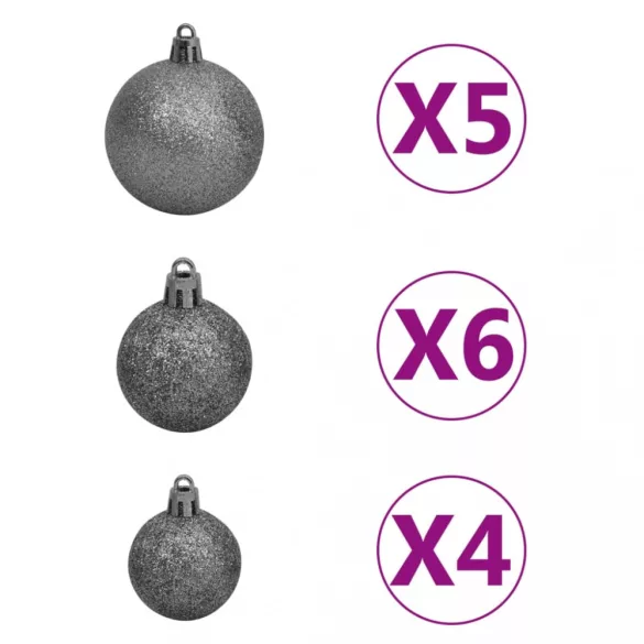 megvilágított műkarácsonyfa 620 ággal gömb szettel 180 cm