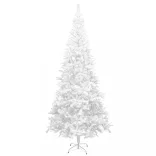 fehér megvilágított műkarácsonyfa gömb szettel 240 cm L