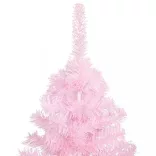 rózsaszín PVC megvilágított műkarácsonyfa gömb szettel 120 cm