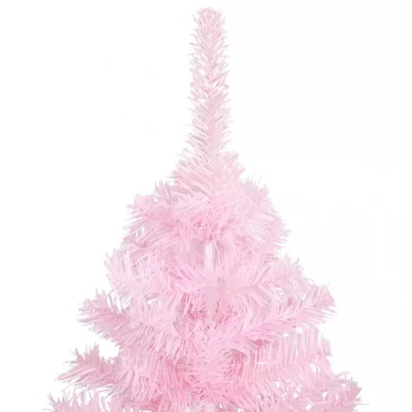 rózsaszín PVC megvilágított műkarácsonyfa gömb szettel 120 cm