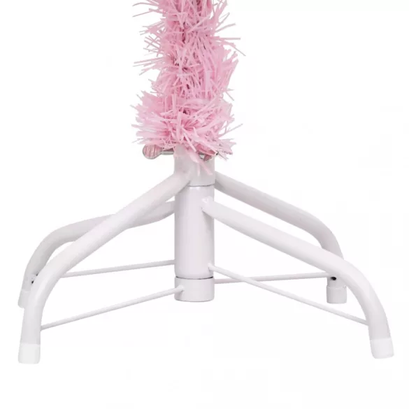 rózsaszín PVC megvilágított műkarácsonyfa gömb szettel 150 cm