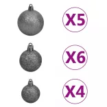 rózsaszín PVC megvilágított műkarácsonyfa gömb szettel 180 cm