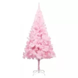 rózsaszín PVC megvilágított műkarácsonyfa gömb szettel 210 cm