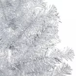 ezüstszínű PET megvilágított műkarácsonyfa gömb szettel 120 cm