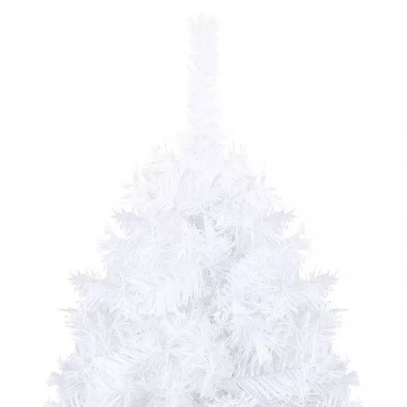 fehér PVC megvilágított műkarácsonyfa gömb szettel 210 cm