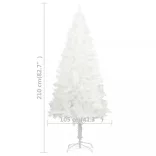 fehér megvilágított műkarácsonyfa gömb szettel 210 cm