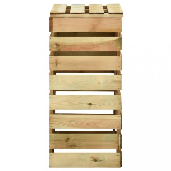 4 db lécezett impregnált fenyőfa kerti komposztáló 80x50x100 cm