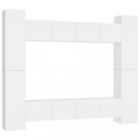 8 részes fehér szerelt fa TV-szekrényszett