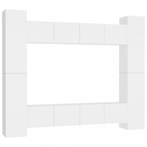 8 részes fehér szerelt fa TV-szekrényszett