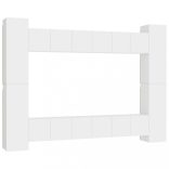 10 részes fehér szerelt fa TV-szekrényszett