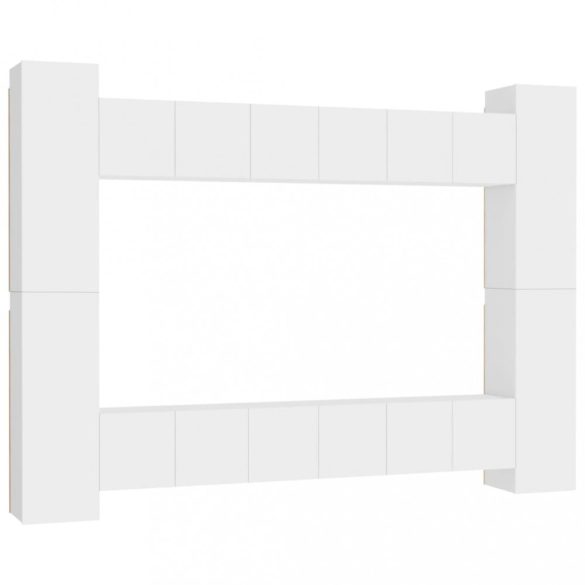 10 részes fehér szerelt fa TV-szekrényszett