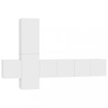 5 részes fehér szerelt fa TV-szekrényszett