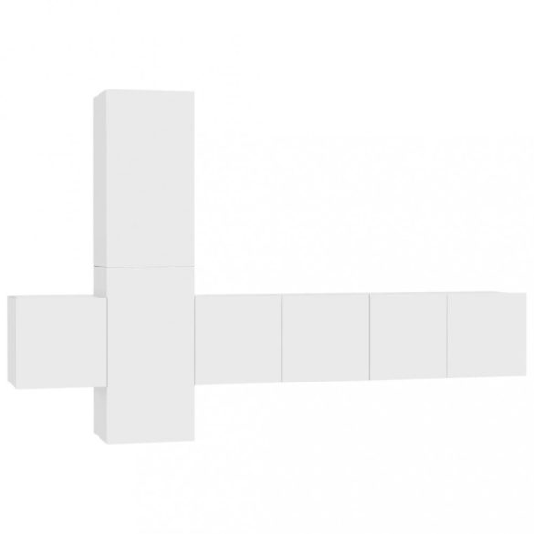 5 részes fehér szerelt fa TV-szekrényszett