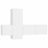 3 részes fehér szerelt fa TV-szekrényszett