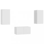 3 részes fehér szerelt fa TV-szekrényszett