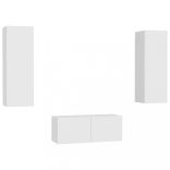 3 részes fehér szerelt fa TV-szekrényszett