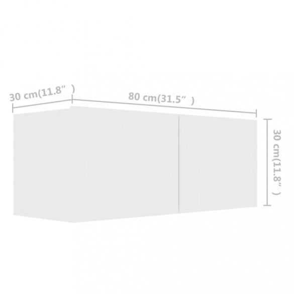 3 részes fehér szerelt fa TV-szekrényszett