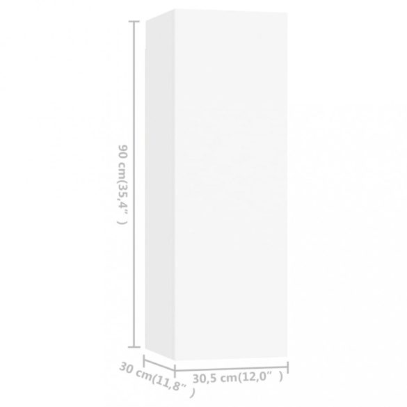 3 részes fehér szerelt fa TV-szekrényszett