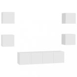 6 részes fehér szerelt fa TV-szekrényszett