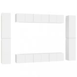 10 részes fehér szerelt fa TV-szekrényszett