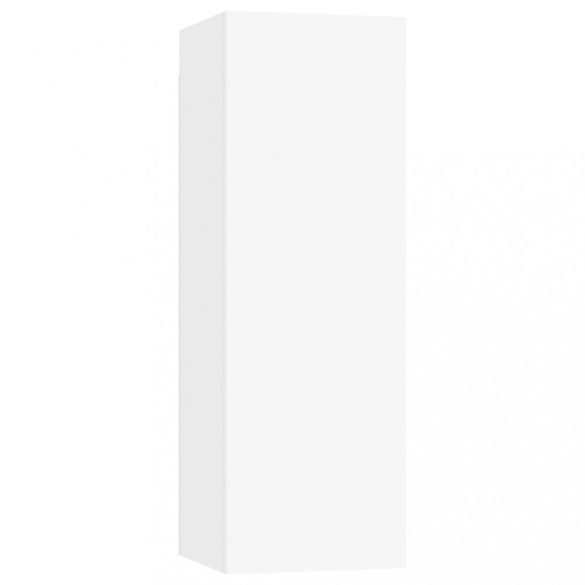 4 részes fehér szerelt fa TV-szekrényszett