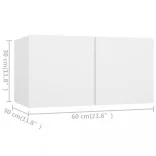 3 részes fehér szerelt fa TV-szekrényszett