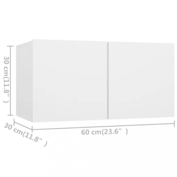 3 részes fehér szerelt fa TV-szekrényszett