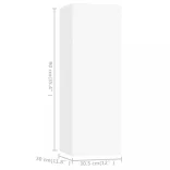 3 részes fehér szerelt fa TV-szekrényszett